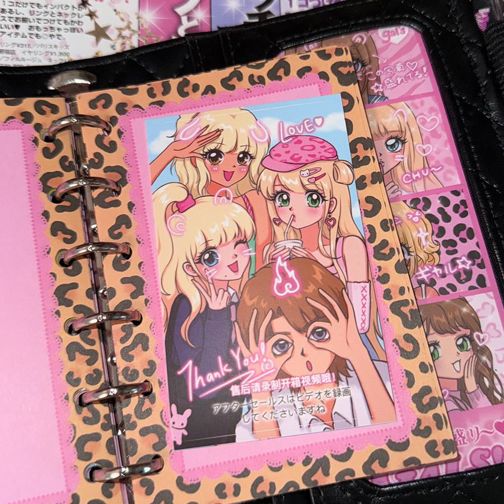 Cute girl sealing sticker