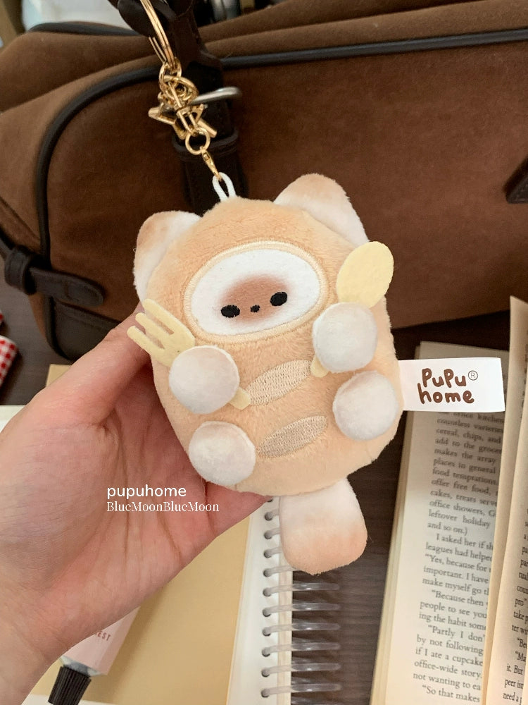 Mantou cat pupu small bread pendant cute