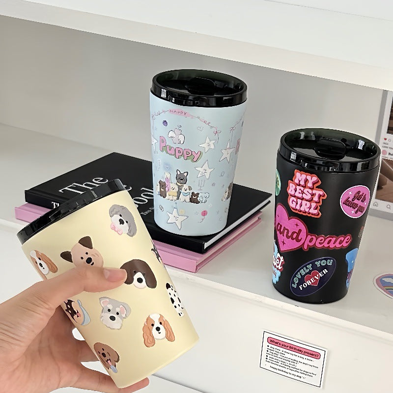 Cartoon puppy thermos tumbler