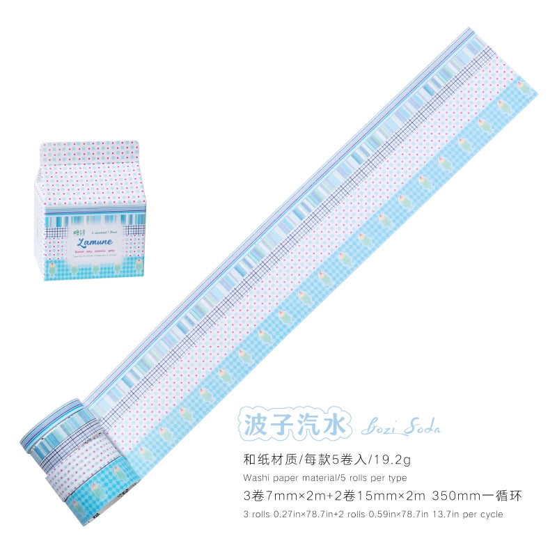 5rolls zipper tape set, ancient memories, colorful checkered patchwork