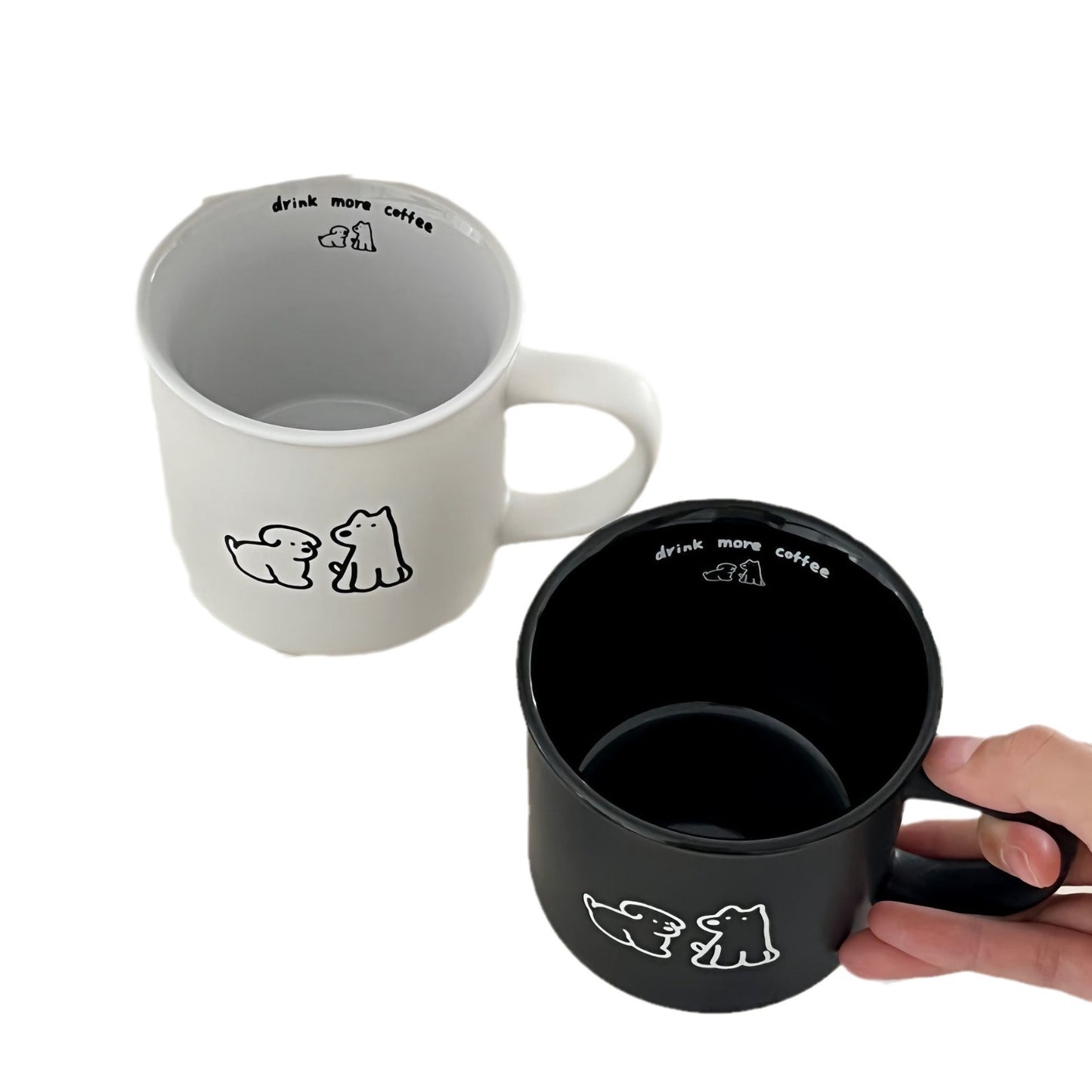 Matte Dog Mark Ceramic Cup Gift Box Set