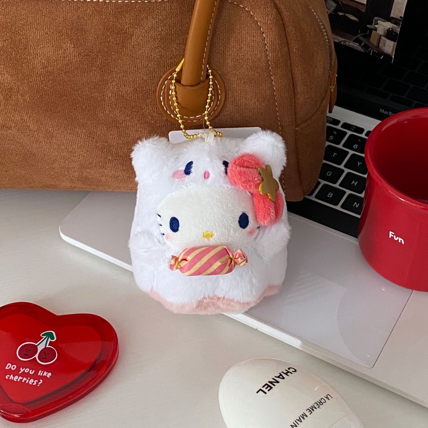 Candy Ghost Hello Kitty Plush Pendant