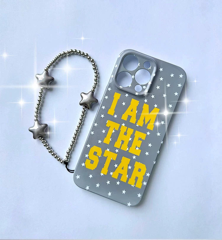 I AM THE STAR Grey star phone case phone chain