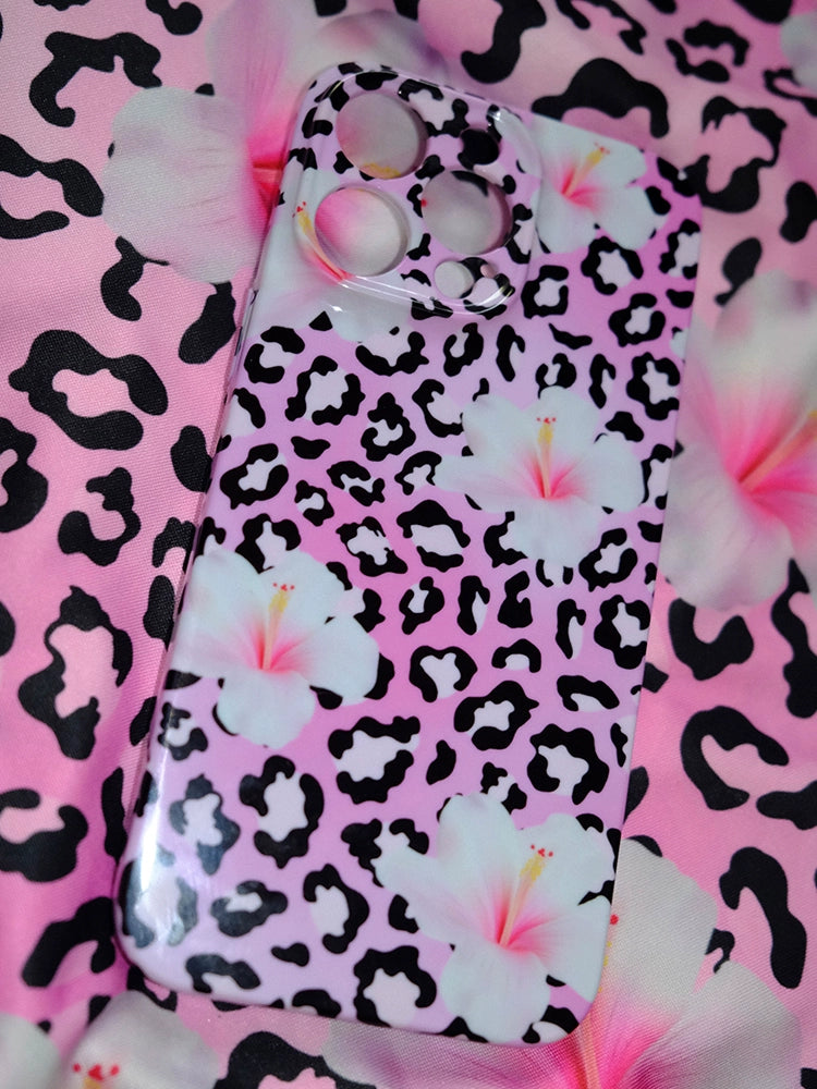 Hawaiian pink leopard print phone case