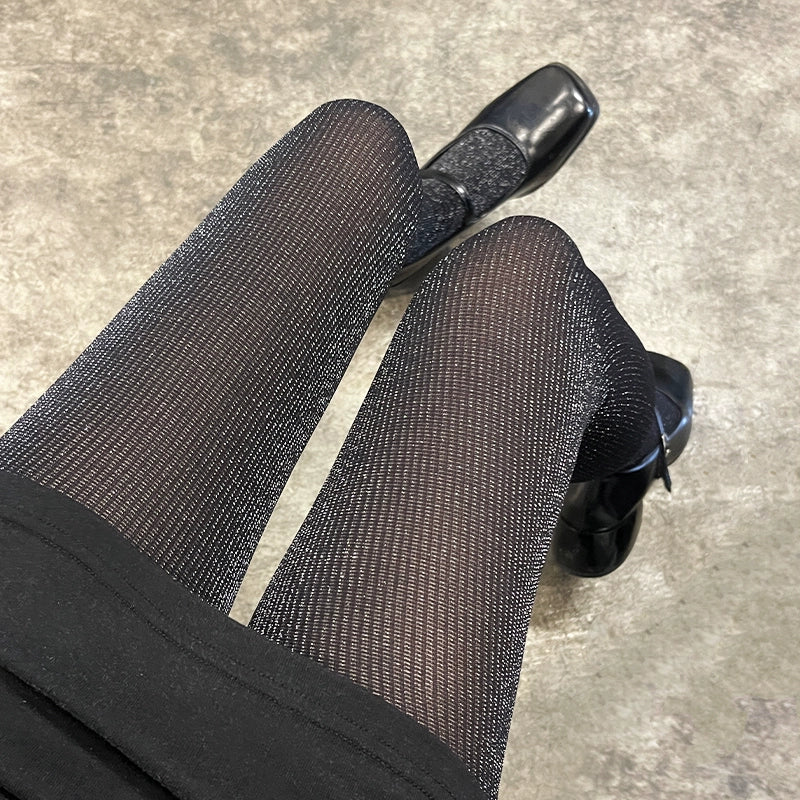 Bright silk pantyhose gray