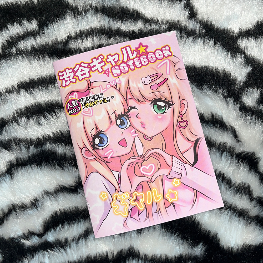 Cute Girl Blank Collage Notebook A6