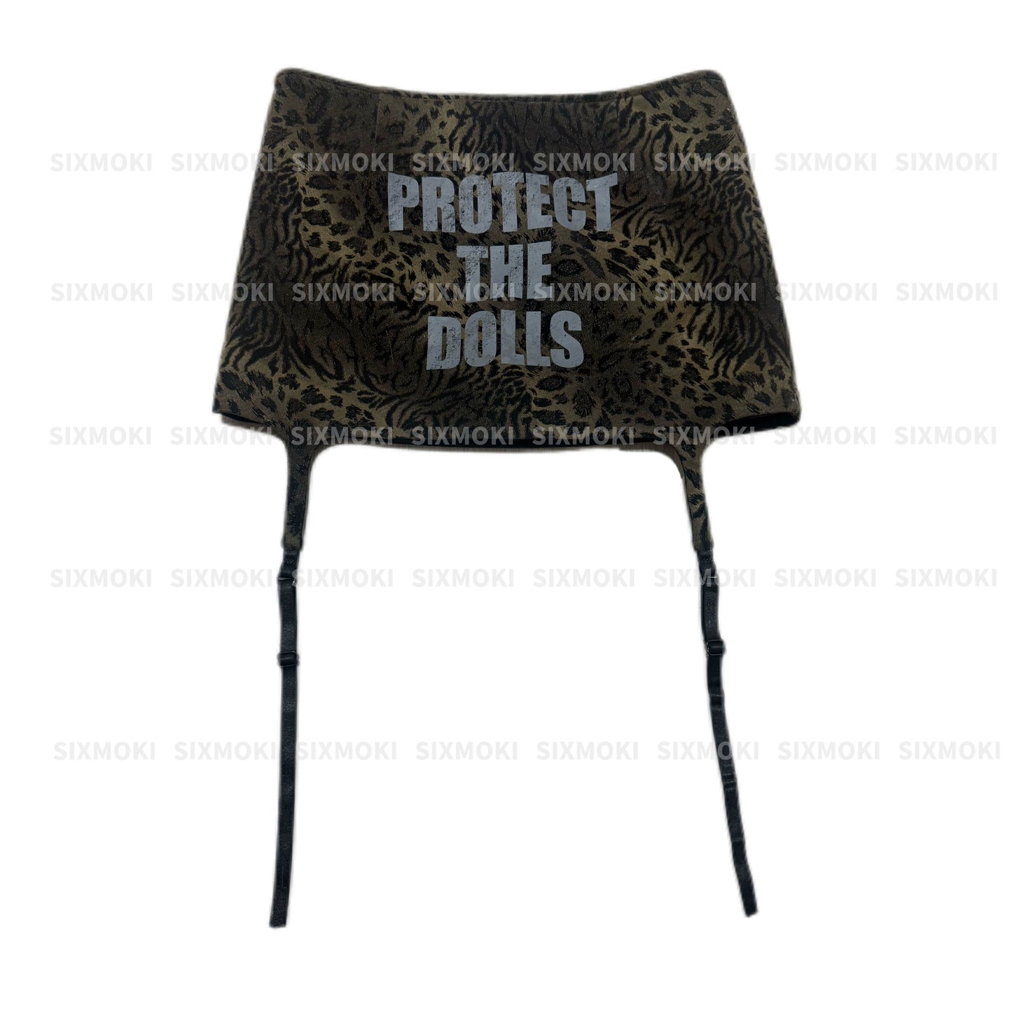 leopard print monogram stocking +skirt