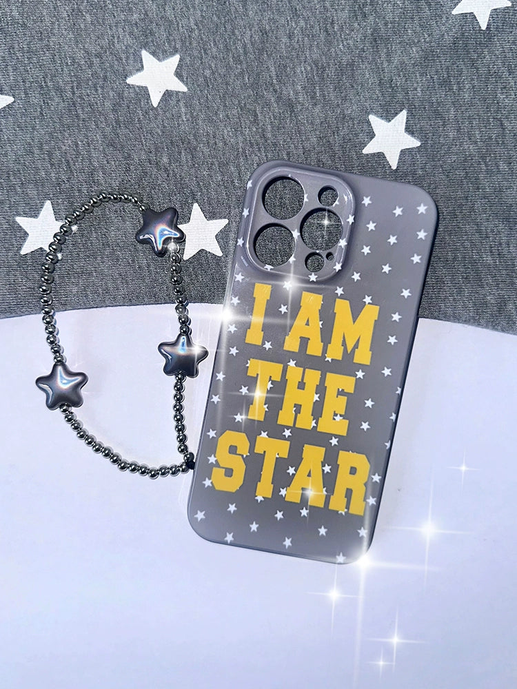 I AM THE STAR Grey star phone case phone chain
