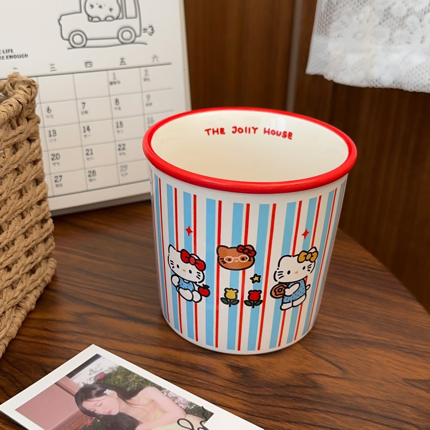 Striped Hello Kitty Ceramic Mug Gift Box