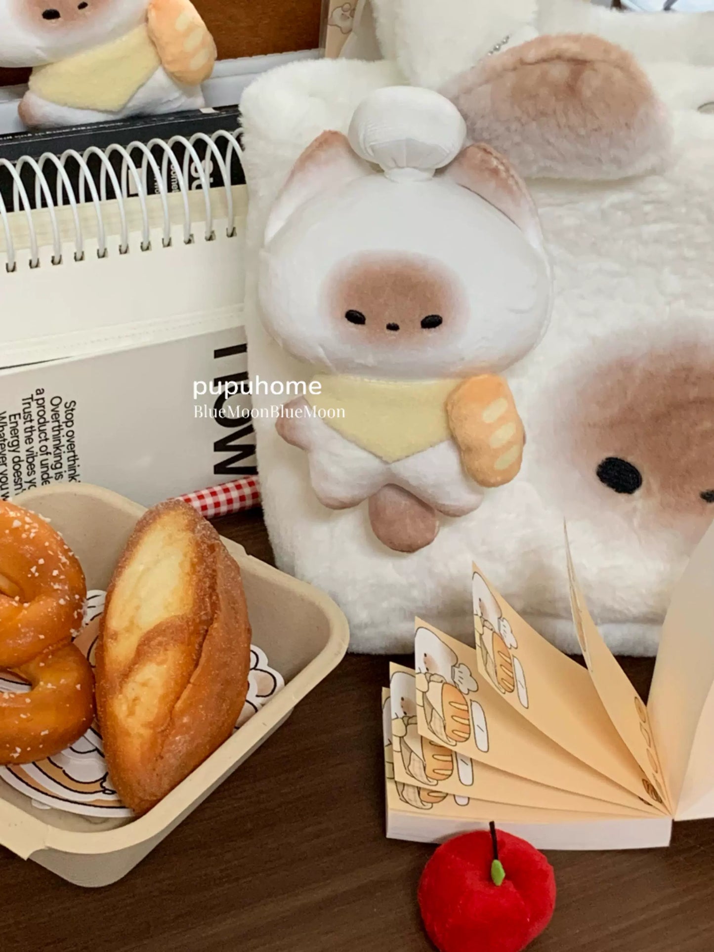 Mantou cat bread chef plush pendant