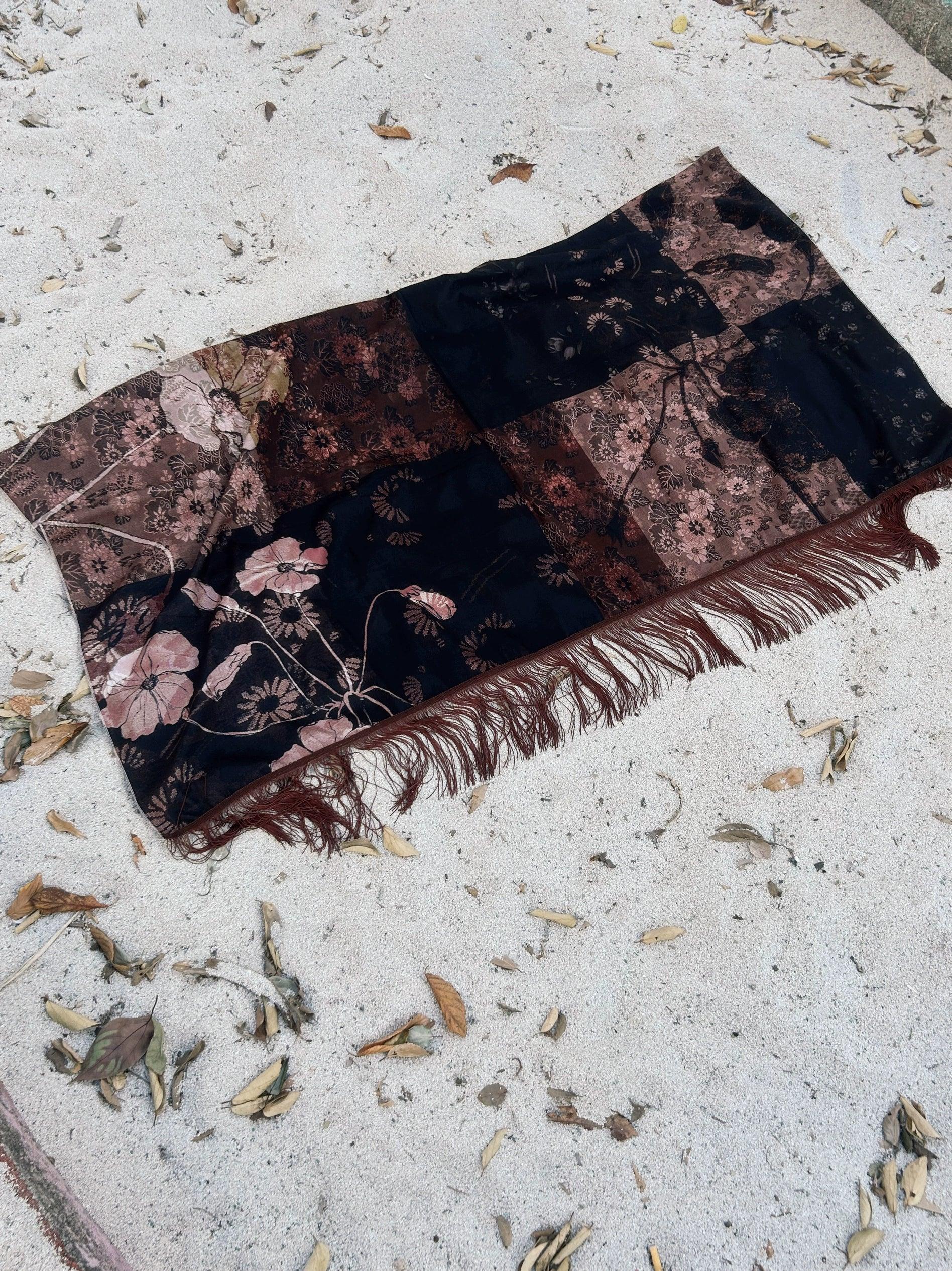 Swaying handmade fringed vintage hanging cloth background cloth