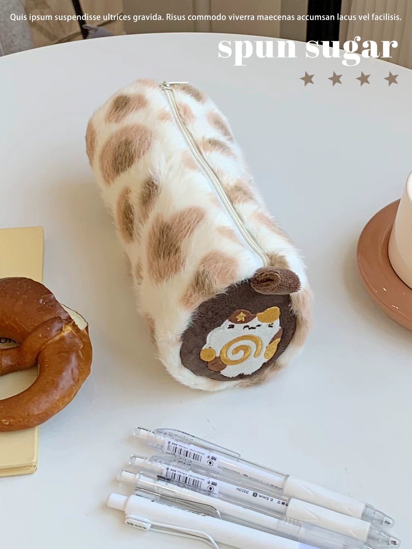 Fish board plush pencil case