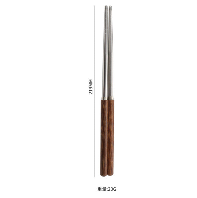 Wooden handle chopsticks, knives, forks, spoons, tableware