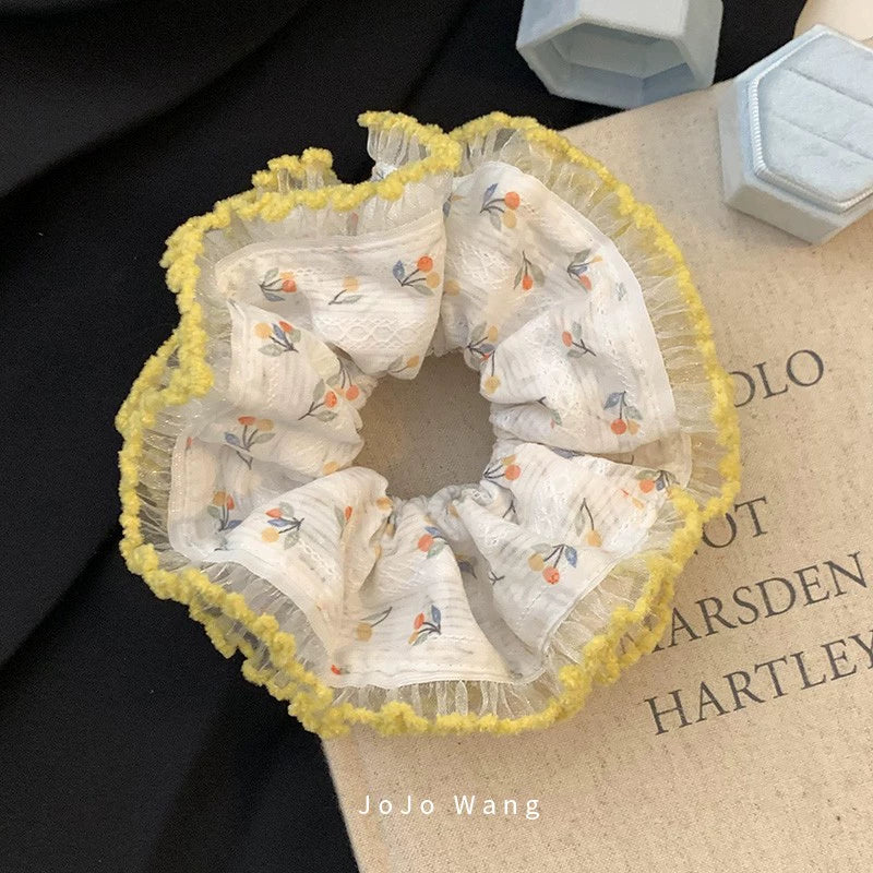 Cherry Baby~Embroidered 3D Scrunchie