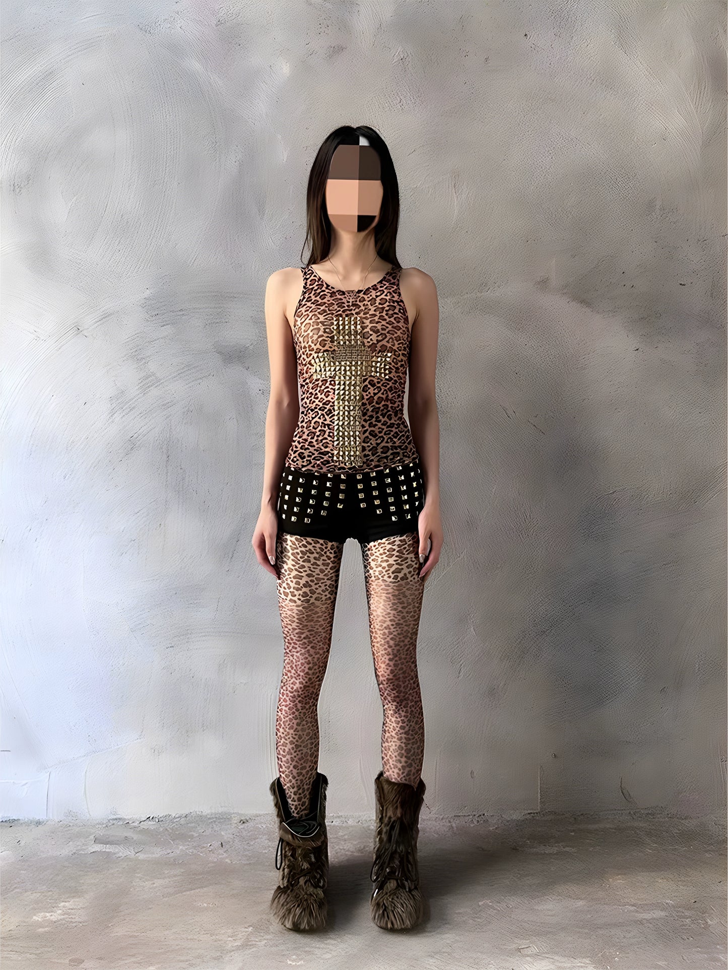 Low waist shorts gold rivets