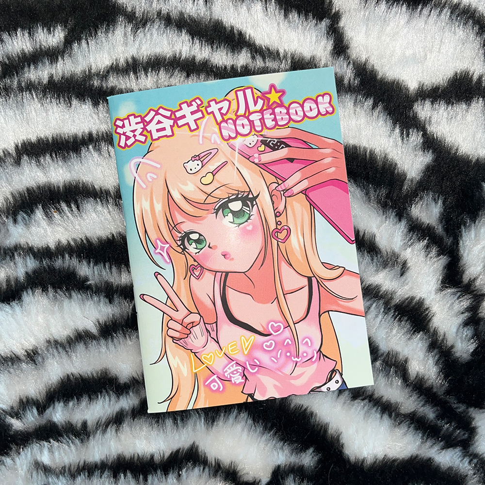 Cute Girl Blank Collage Notebook A6