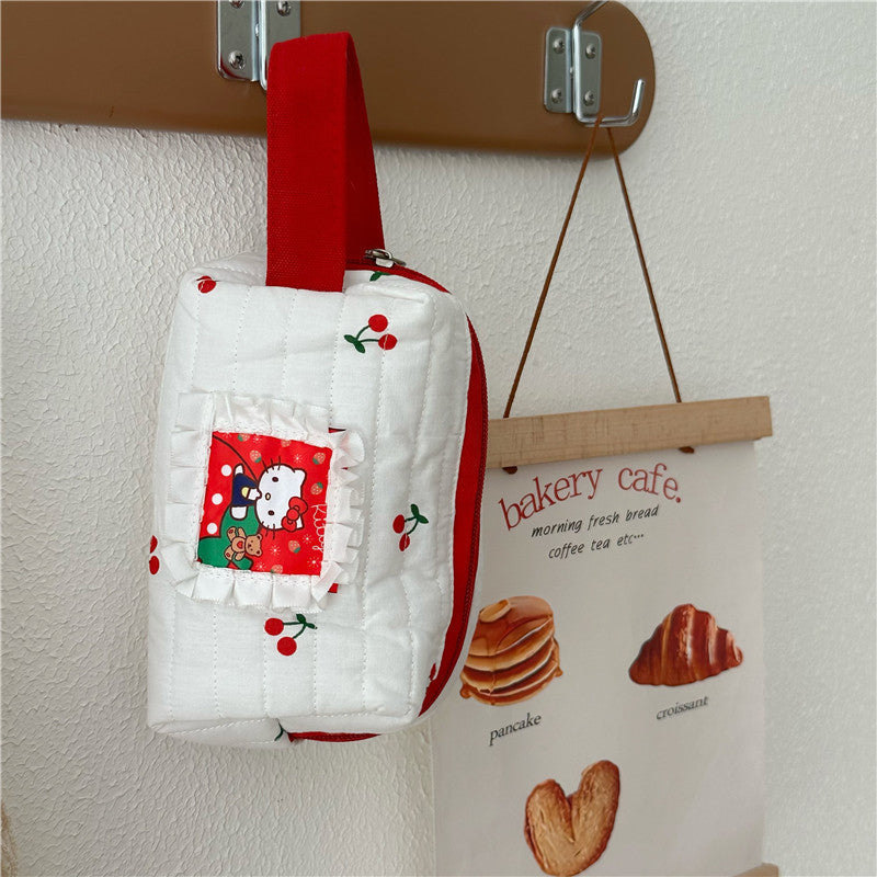 Cherry print Hello Kitty storage bag