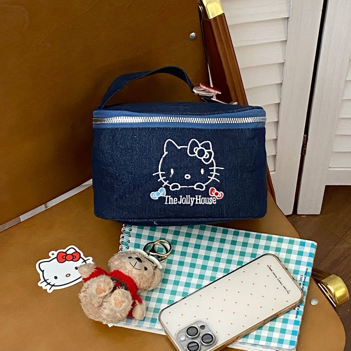 Hello Kitty denim storage bag