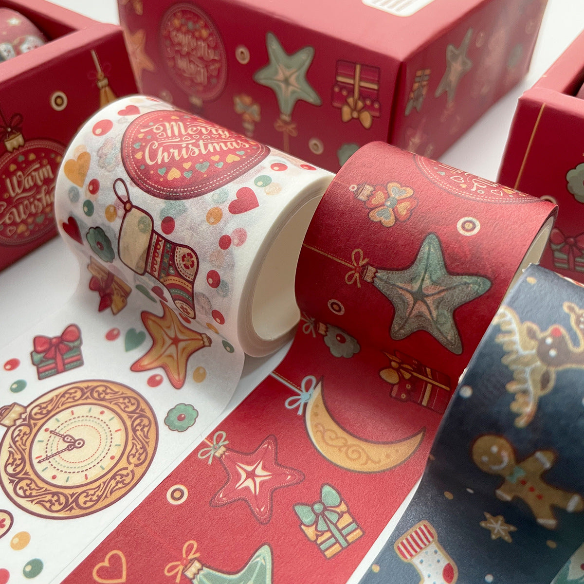 Christmas gifts and paper tape gift boxes