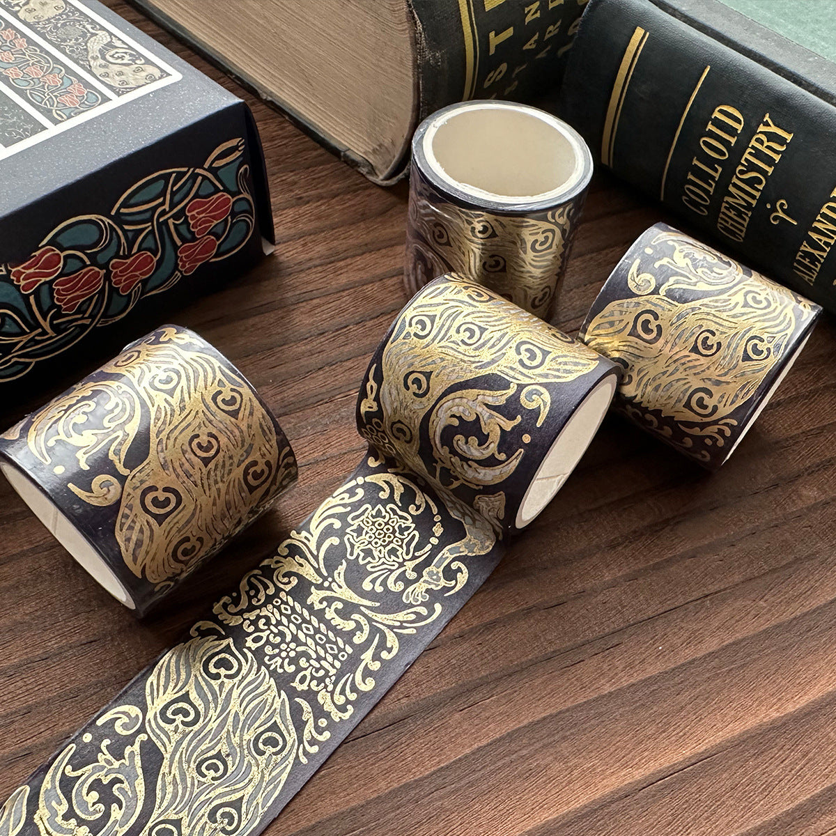 Vintage 6-roll hot stamping combination hand tent tape box