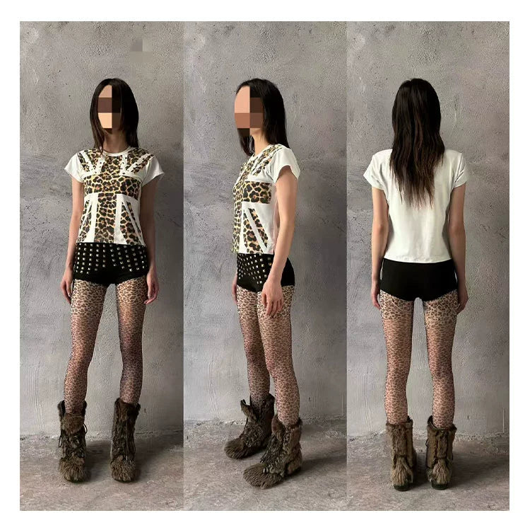Leopard Flag Rivet T-Shirt