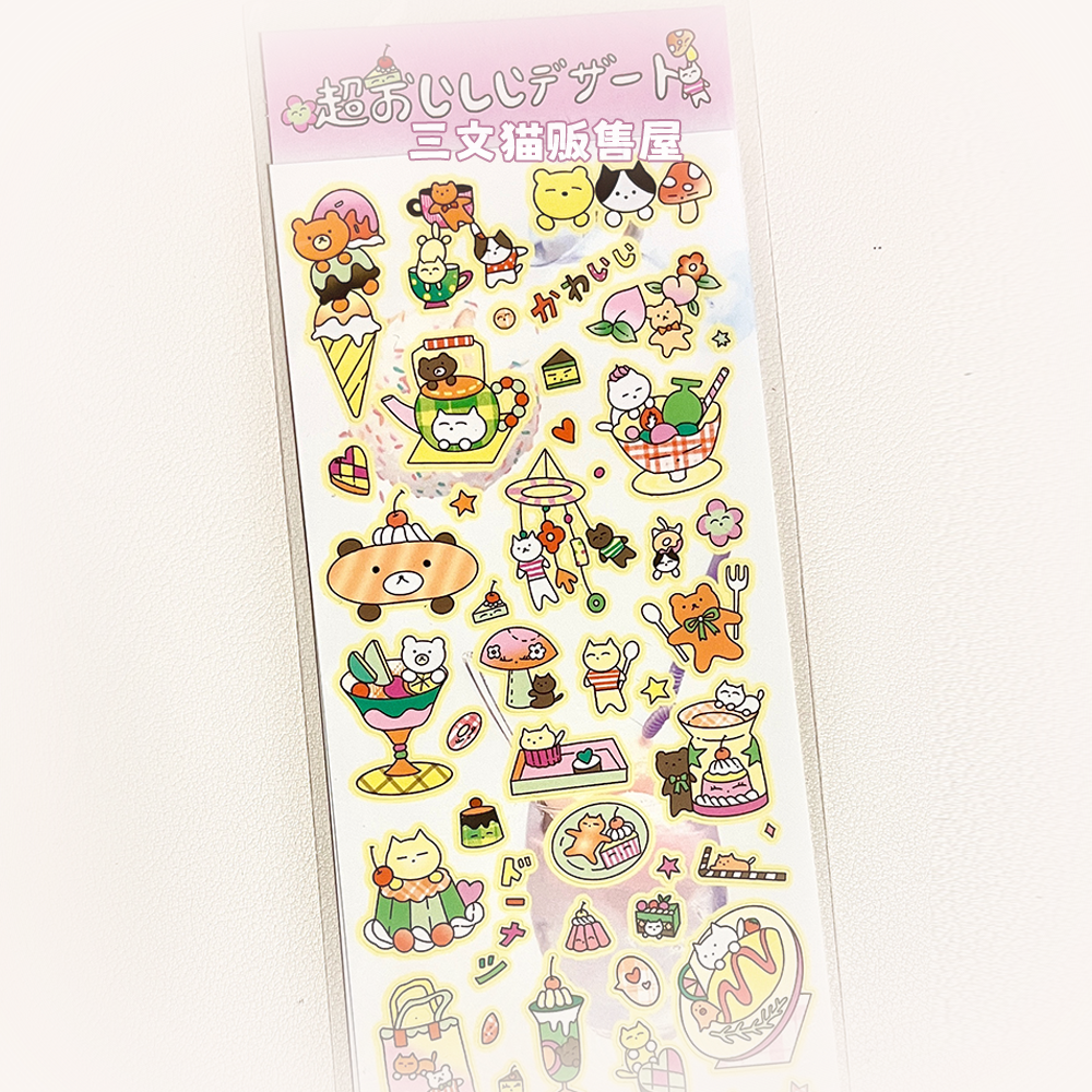Retro Cute Stickers Sushi Ocean Handmade Material