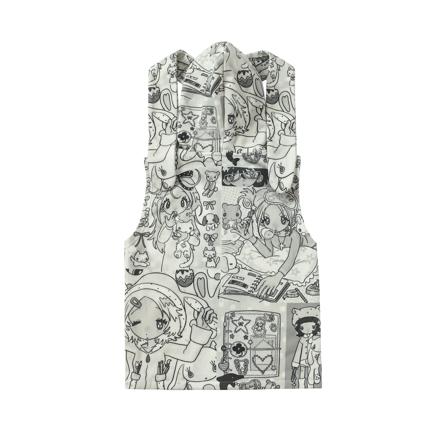 Midnight Grey Bunny Hooded Vest
