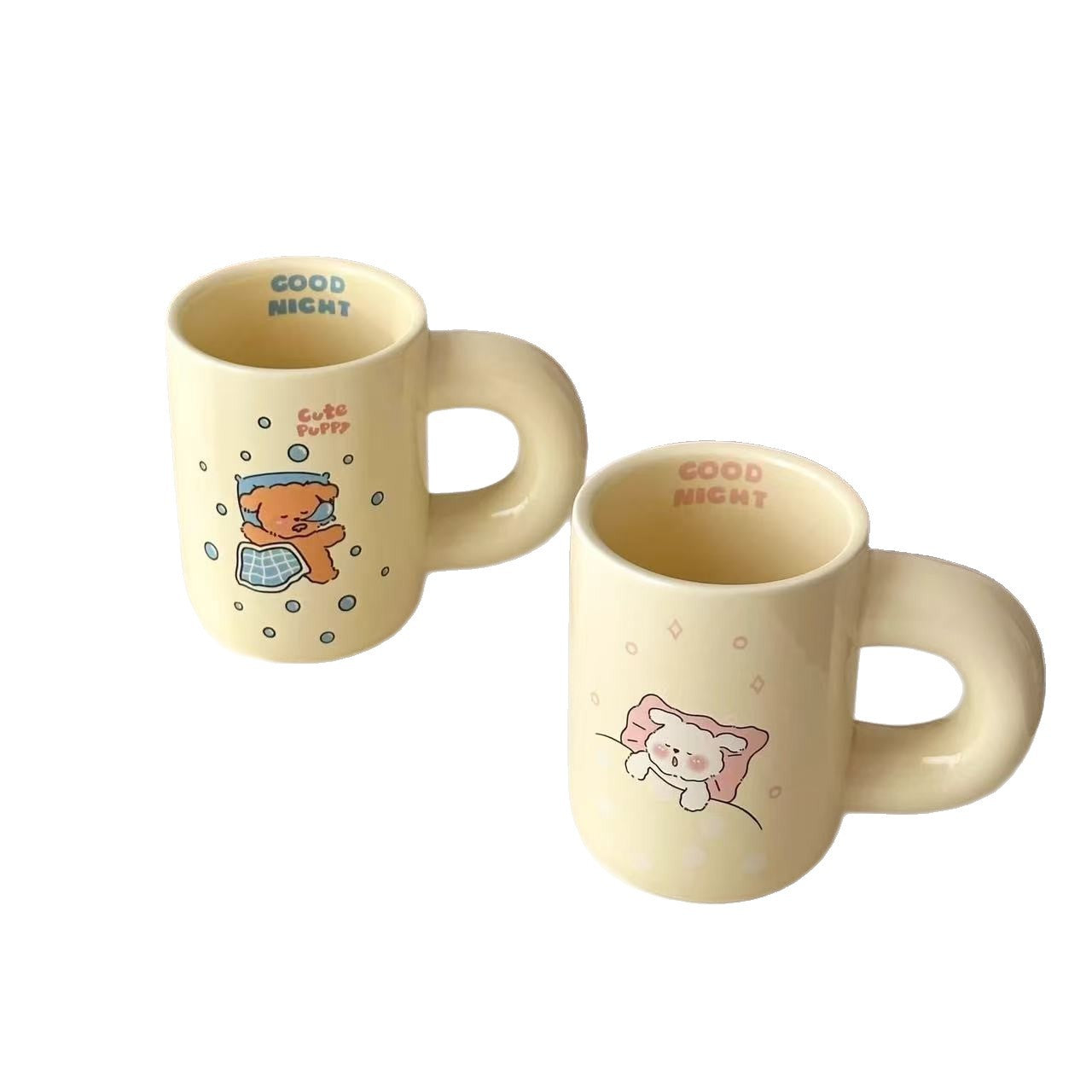 Small niche girl heart fat handle ceramic cup gift box set