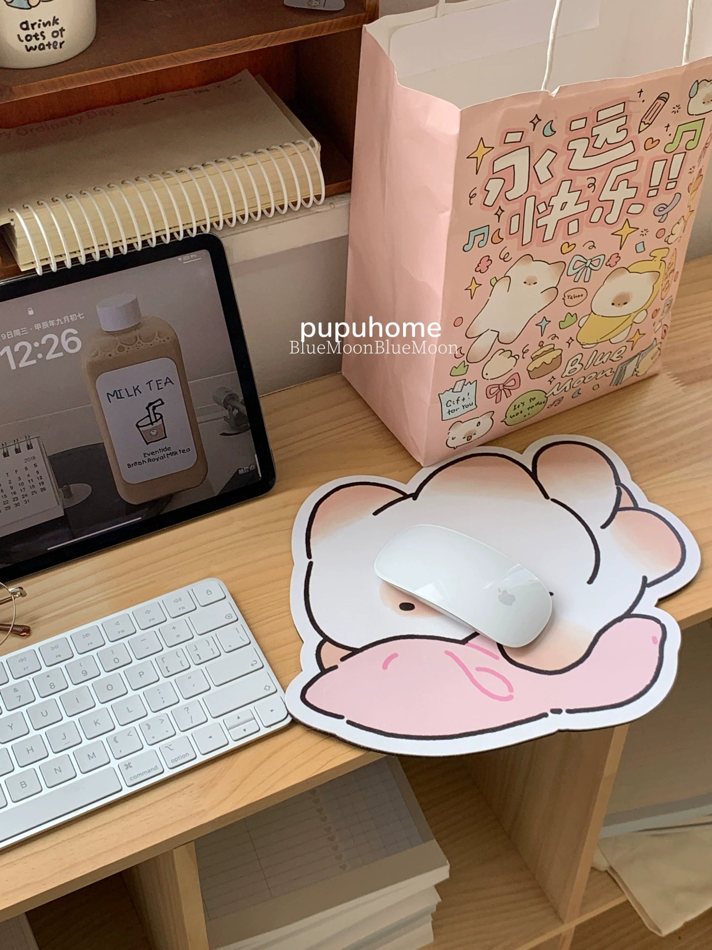 Mantou Cat Pupu Leather Mouse Pad