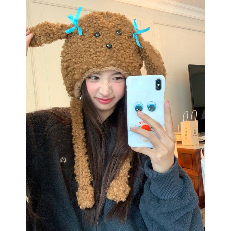 Girl Heart Cute Dog Warm Ear Protection Hat