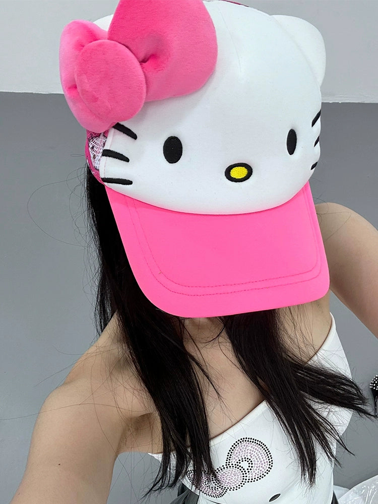 embroidered KITTY print baseball cap