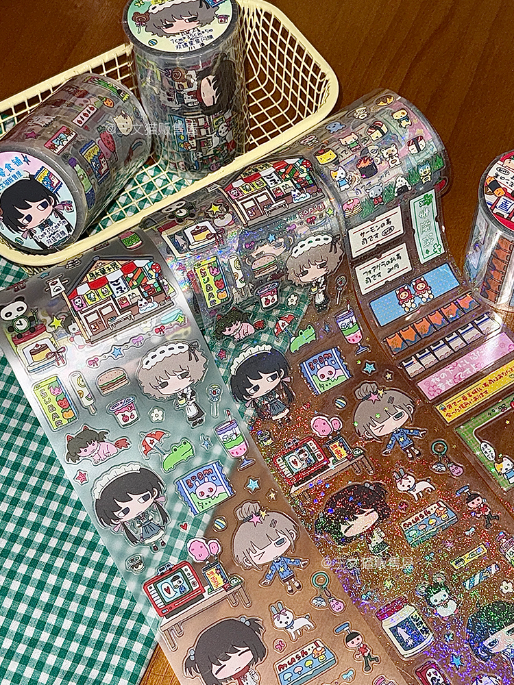 Showa Snack Shop Character Cartoon Stickers Roll