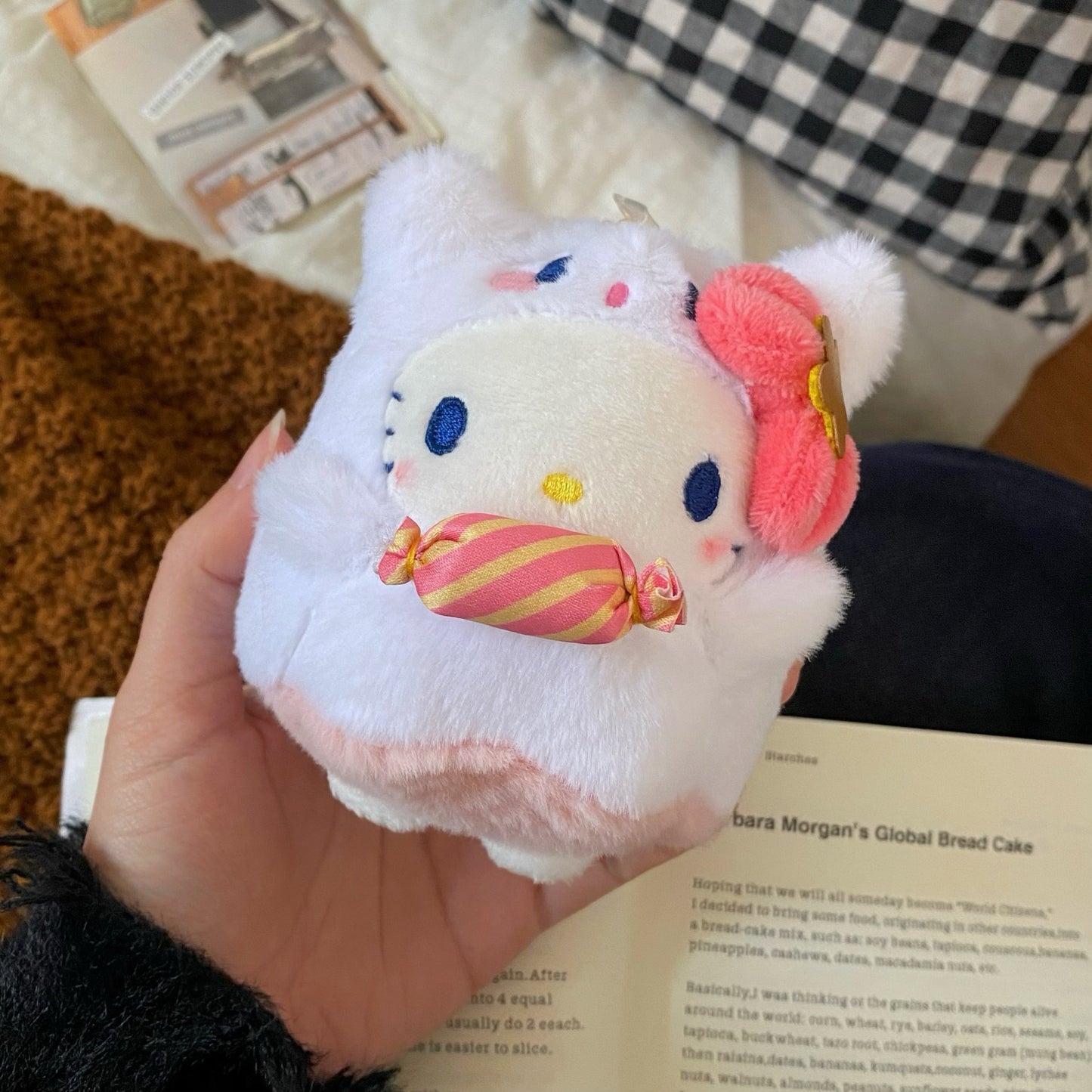 Candy Ghost Hello Kitty Plush Pendant