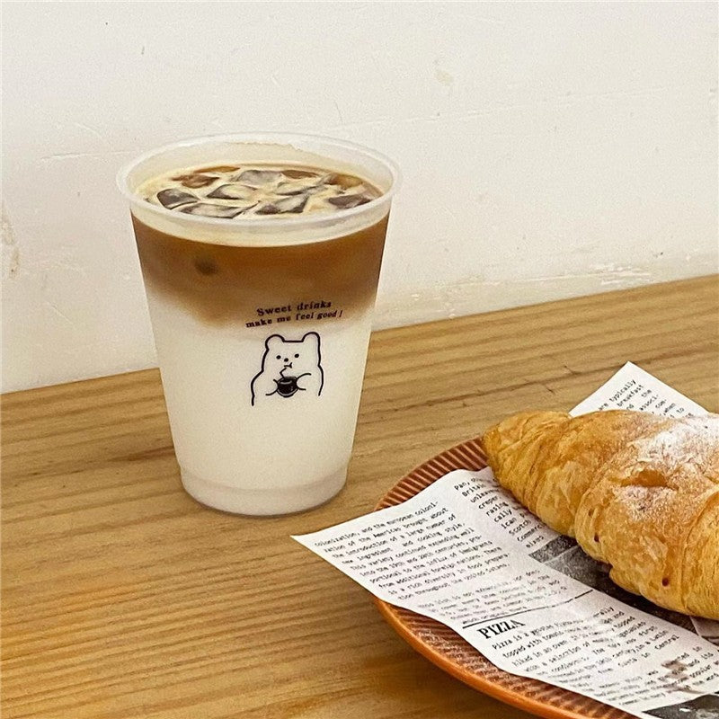 Plastic straw cup