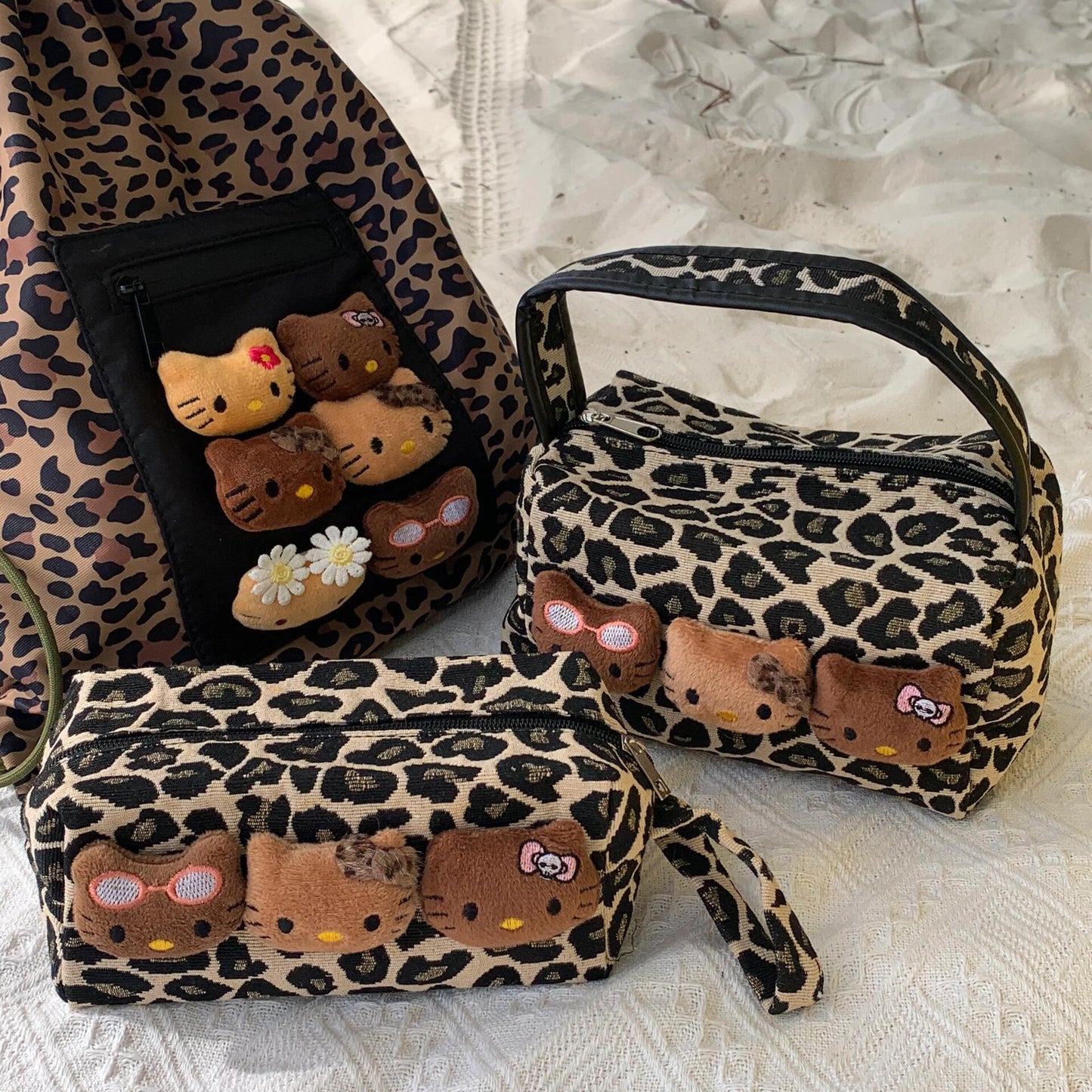 Leopard print Hello Kitty storage bag