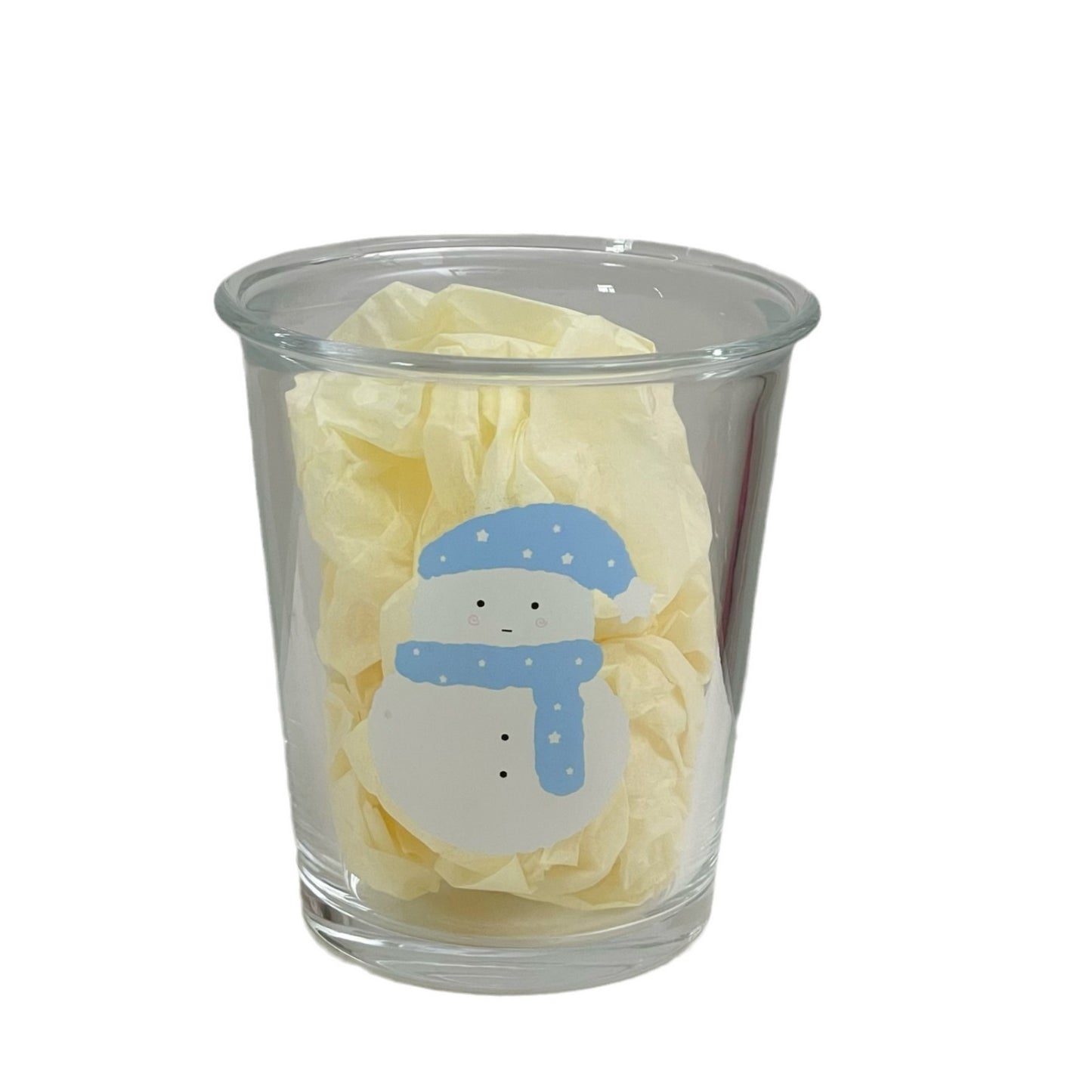 Christmas snowman glass cup