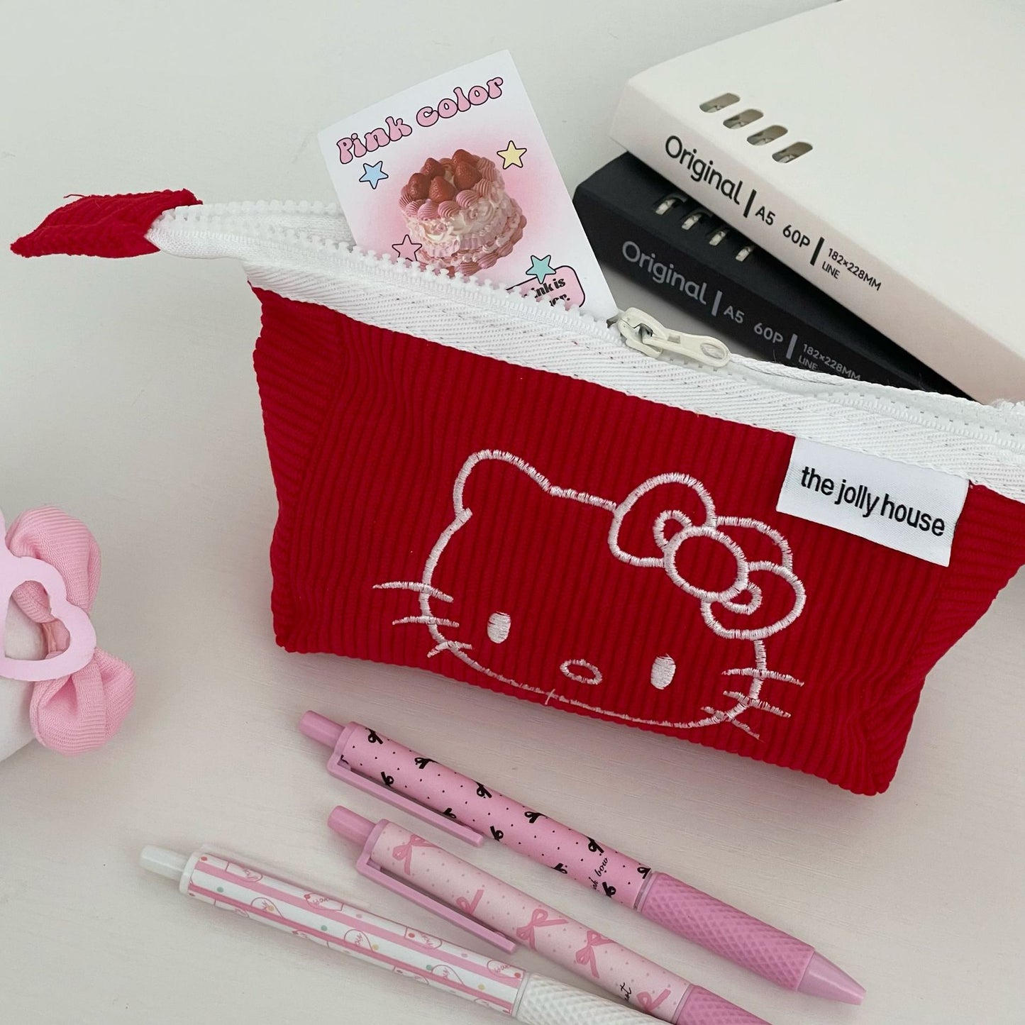 Hello Kitty corduroy pencil case