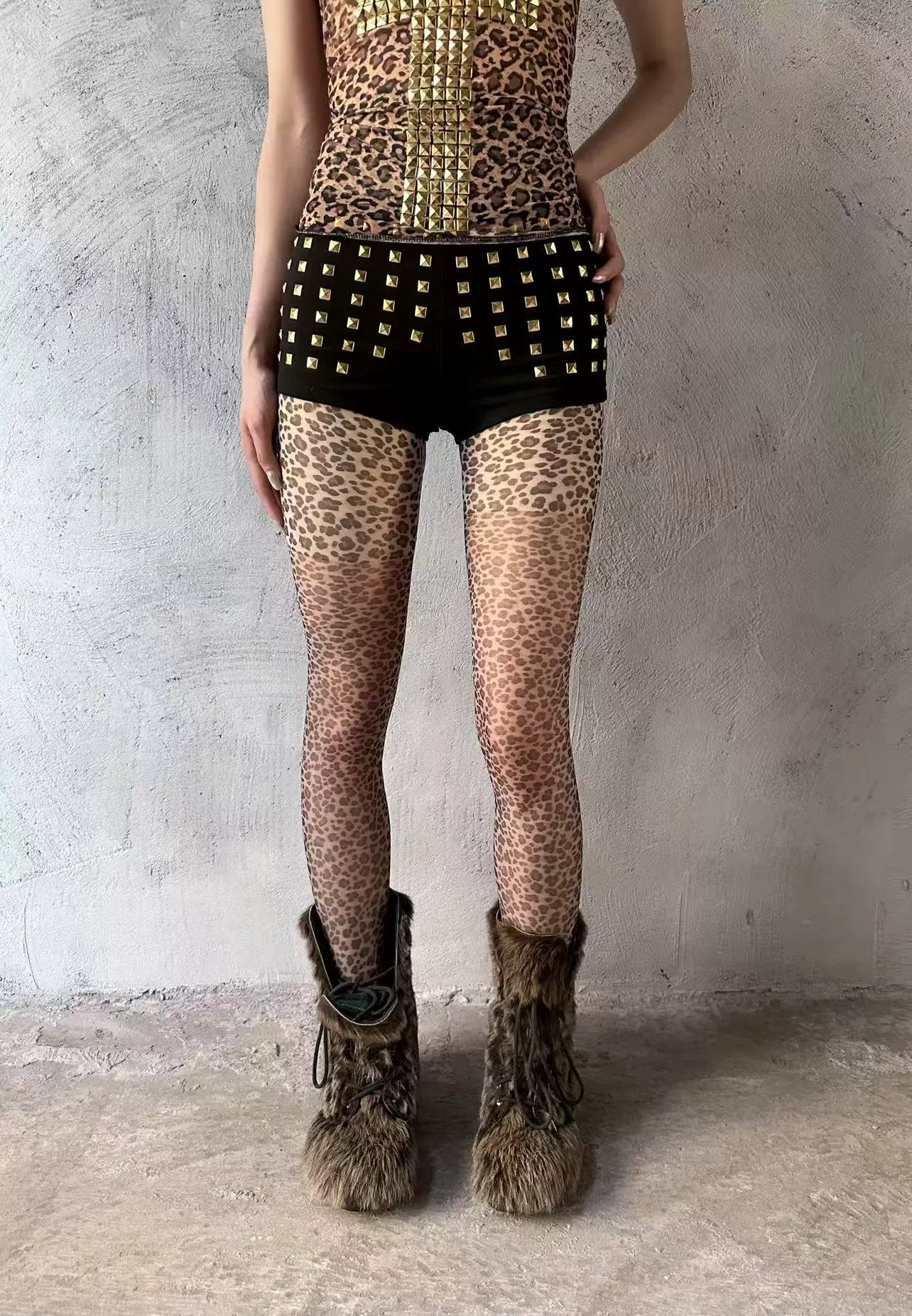 Leopard print stockings