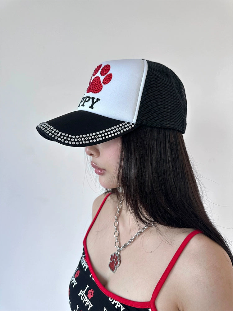 I love puppy rhinestones hats