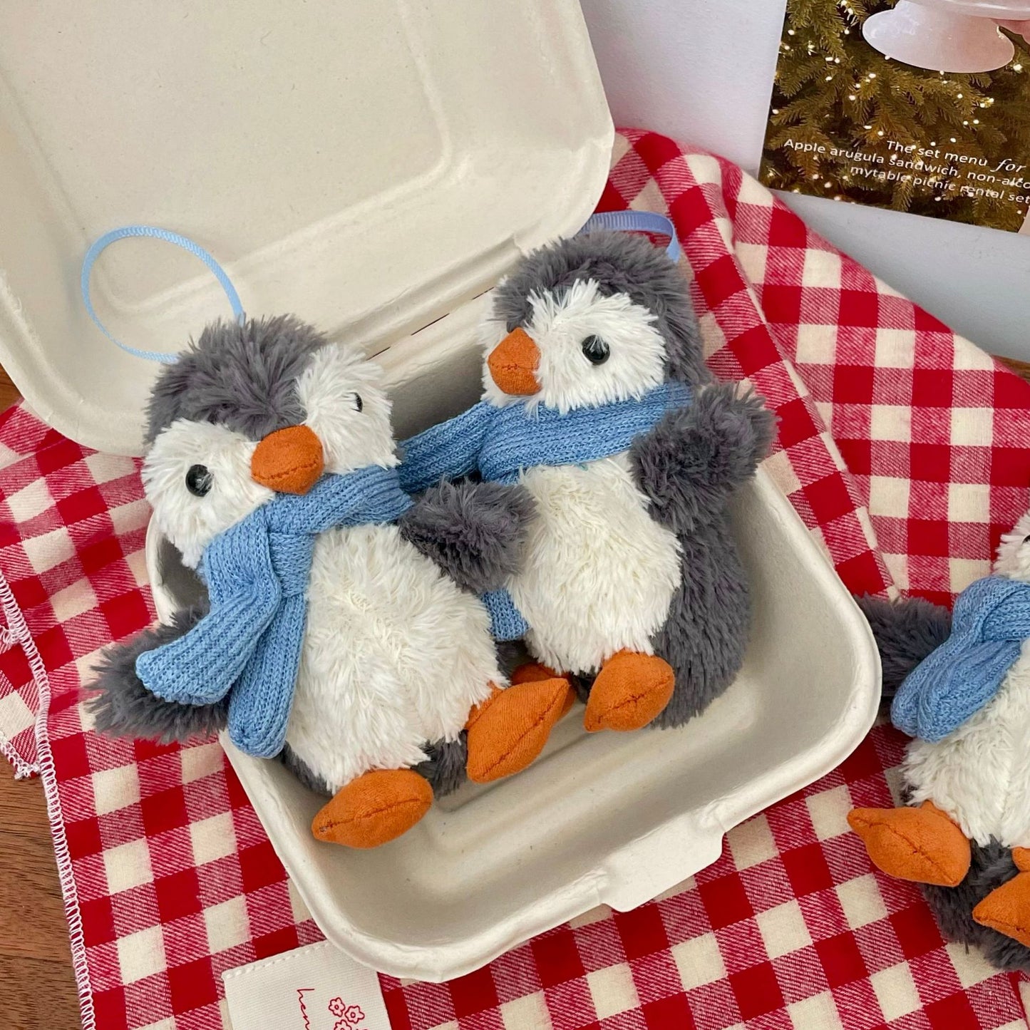 Cute Blue Scarf Penguin Pendant
