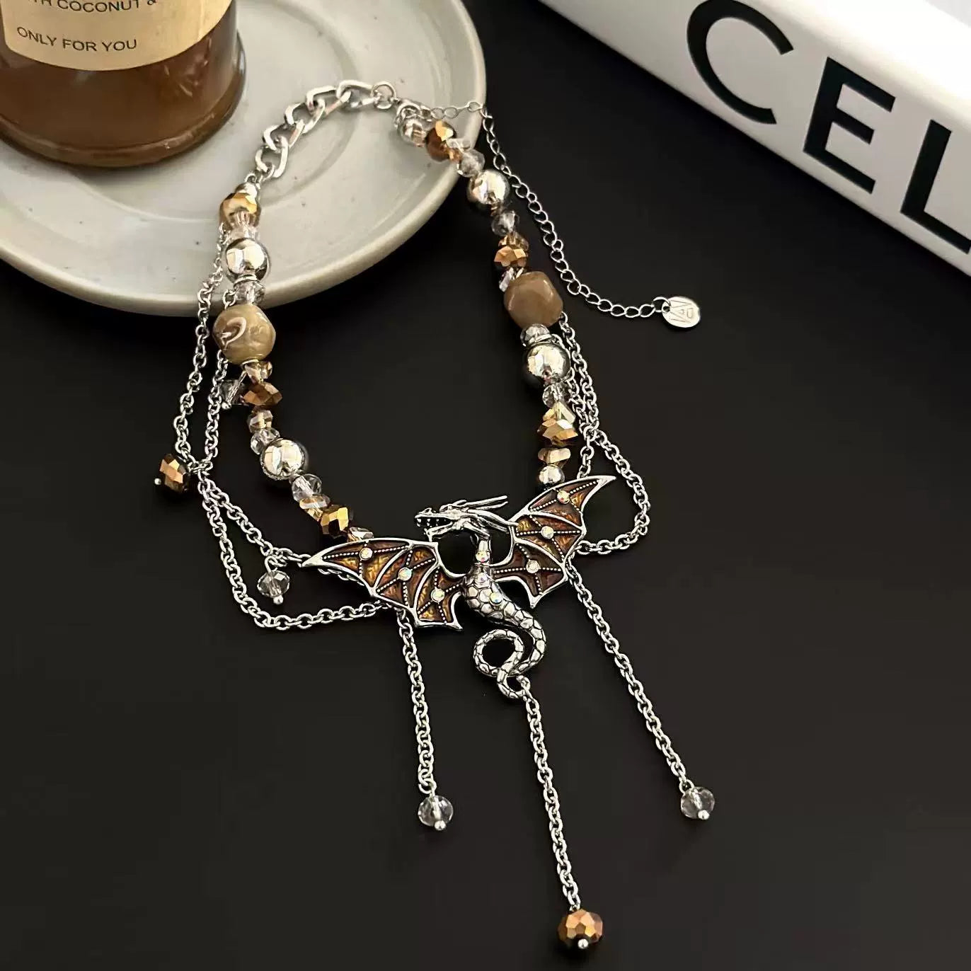 Y2K Heavy Industry Flying Dragon Relief Chocker Necklace