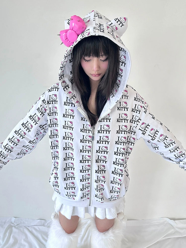 I love KITTY hooded sweater full of cat ears