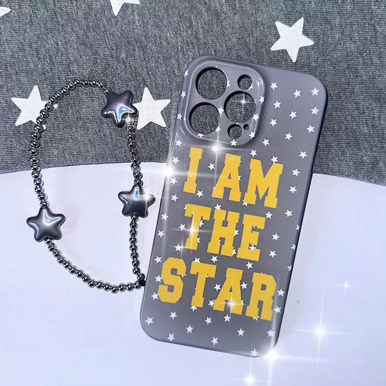 I AM THE STAR Grey star phone case phone chain