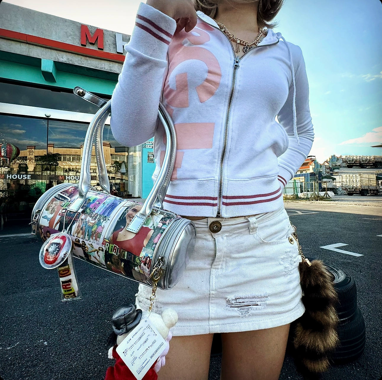 Y2K laser PU shoulder bag handbag