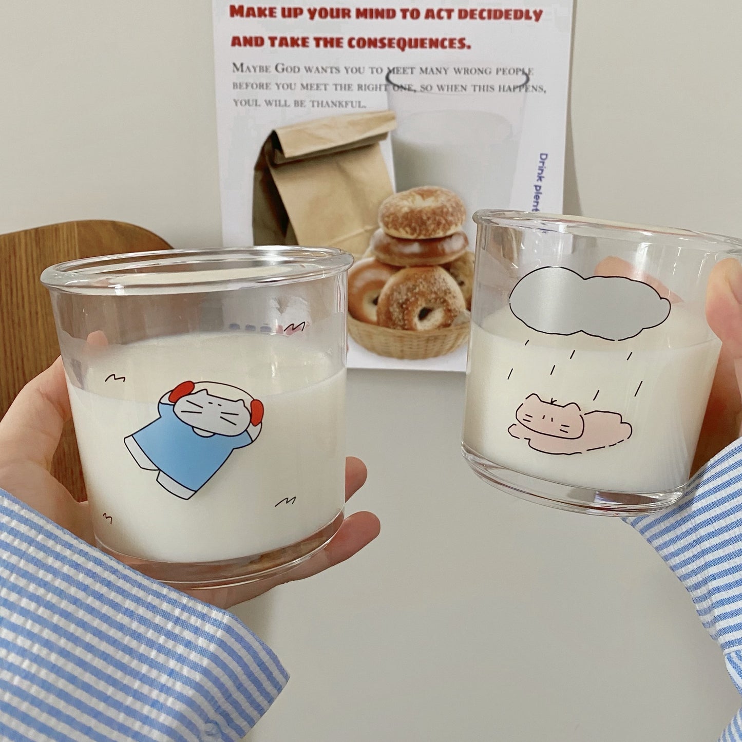 Cute glass cold cup