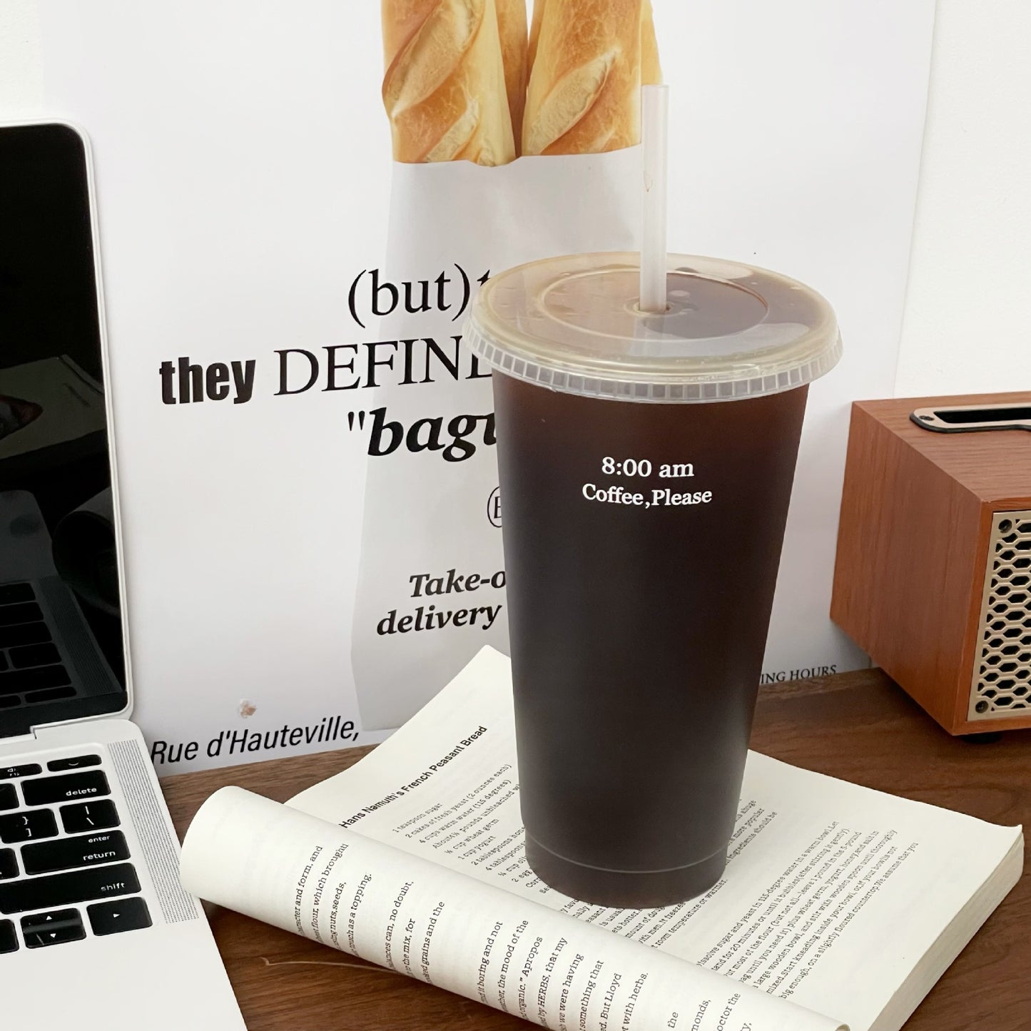 Plastic straw cup