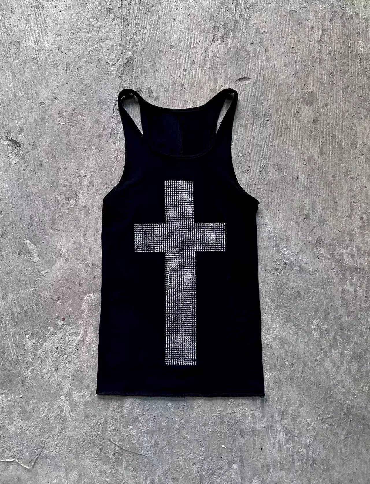 Rhinestone Cross Vest