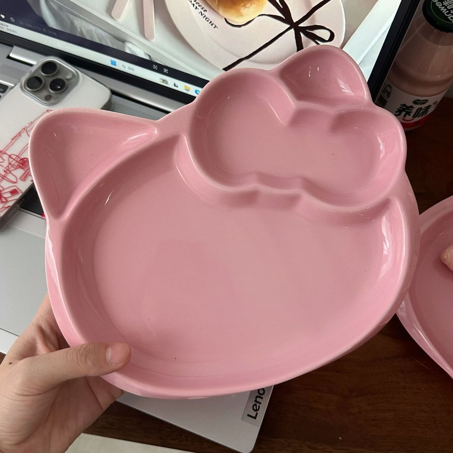 Pink Hello Kitty Divided Plate
