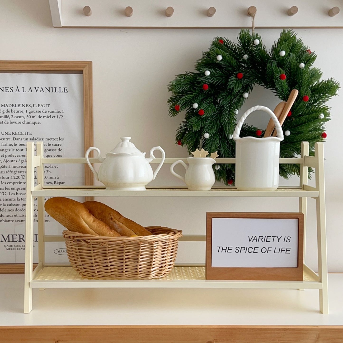 Cream rattan Shelving unit