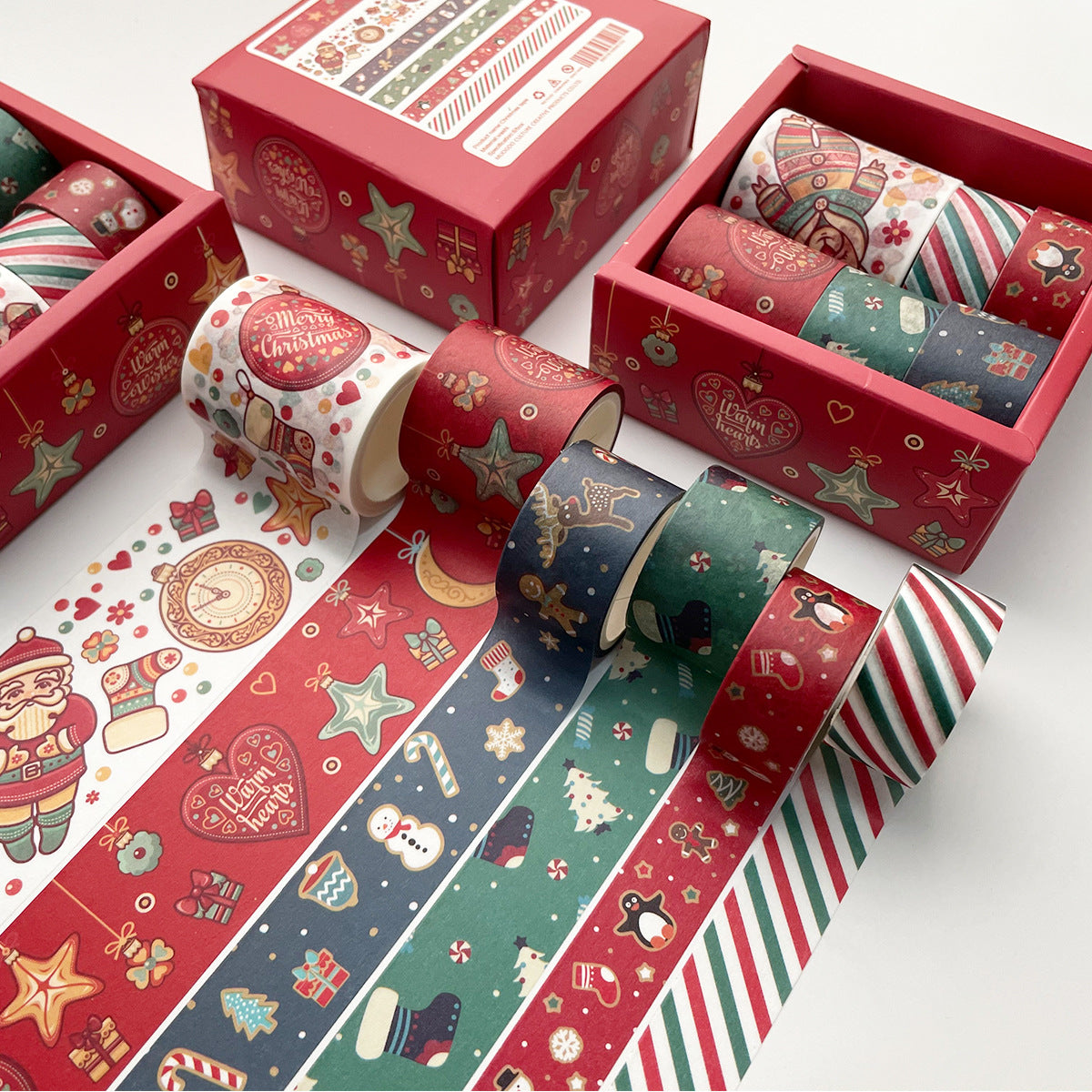 Christmas gifts and paper tape gift boxes